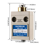 Baomain Limit Switch BM-3102(TZ-3102) 1NO+1NC SPDT IP67 Stainless Steel Roller Plunger IP67 Waterproof