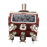 Baomain Toggle Switch DPDT ON/Off/ON 3 Position AC 15A/250V 20A/125V 6 Screw Terminals RT1322