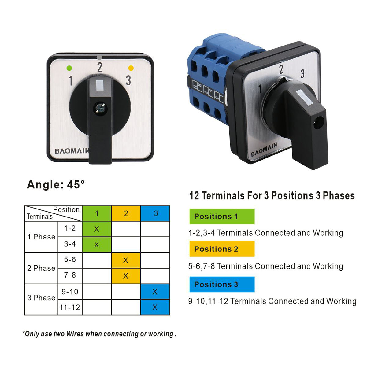 Universal Rotary Cam Selector Changeover Switch SZW26-63/D303 Universal Rotary Cam Selector Changeover Switch SZW26-63/D303