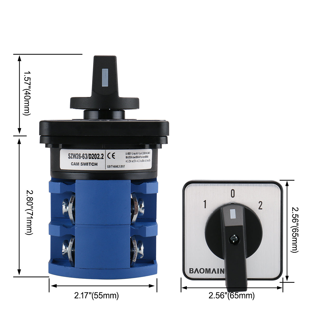 Disconnect Switch Rotary Changeover Switch SZW26-63/D303.3 660V 63A 3 Position 3 Phase Hde Switch Disconnect Switch Rotary Changeover Switch SZW26-63/D303.3 660V 63A 3 Position 3 Phase Hde Switch