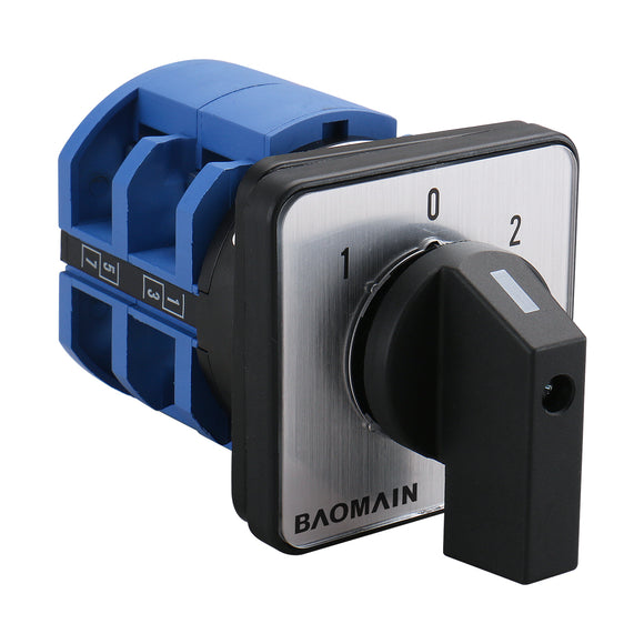 Baomain Rotary Universal Changeover Switch SZW26-32/D202.2 660V 32A 1-0-2 3 Positions 8 terminals 2 Phase Latching Function