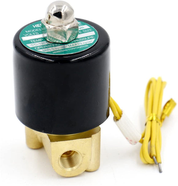 Baomain Pneumatic  1/8 inch 12V/24V/110V/220V Brass Electric Solenoid Valve 2W-025-06 Normally Closed Water, Air