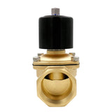 Baomain Pneumatic 2 Inch 12V/24V/110V/220V Normally Open 2 Way Brass Electric Solenoid Valve for Water,Air 2W-500-50K