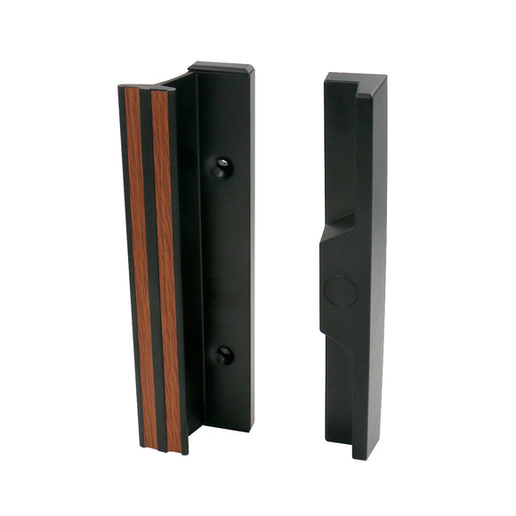 Patio Door Mortise Style Handle C-1058, Black Extruded Inside, Diecast Outside