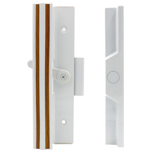 Patio Door Handle Set C-1111 Extruded Aluminum 7-3/8 inch X 1-1/2 inch Removable Knock-Out Slug White