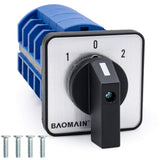Baomain Universal Rotary Selector Changeover Cam Switch SZW26-63/D404.4 AC 660V 63A 3 Positions 4NO+4NC 16 Terminals