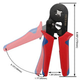 Baomain Crimping Plier HSC8 6-4A Self-adjustable Crimping Tools for 0.25-6 mm² AWG 23-10, Square Ferrule Wire Cable End-sleeves Red