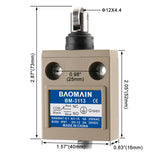 Baomain Limit Switch BM-3113(TZ-3113)  Cross Roller Plunger Sealed Momentary SPDT 1NO 1NC IP67 Waterproof
