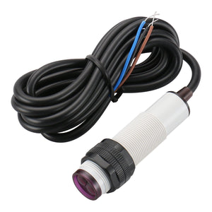 Baomain M18 Photoelectric Sensor Adjustable Diffuse Reflection Sensor Switch E3F-DS30Y1 NO AC 110-220V 50/60Hz 400mA Sensing Distance 10-30cm 2 Wires