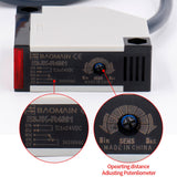 Baomain Photoelectric Beam Sensor E3JK-R4M2 DC 12-24V Retroreflective Photoelectric Sensor Switch Proximity Switch Sensing Distance 4m Indoor Wall Mounted 1.5m Cable
