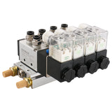 Baomain 4 Space Pneumatic Solenoid Valve 4V210-08 Single Head 2 Position 5 Way with Base Muffler Quick Fittings Set