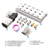 Baomain 5 Integrated Solenoid Valve 4V210-08 PT1/4 2 Position 5 Way Base Muffler Quick Fittings Set