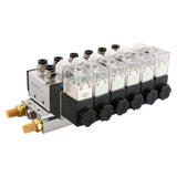 Baomain 6 Space Pneumatic Solenoid Valve 4V210-08 Single Head 2 Position 5 Way with Base Muffler Quick Fittings Set