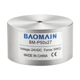 Baomain Electromagnet Solenoid 110LB/50kg Force Electric Lifting Magnet Holding Sucker BM-P 50-27