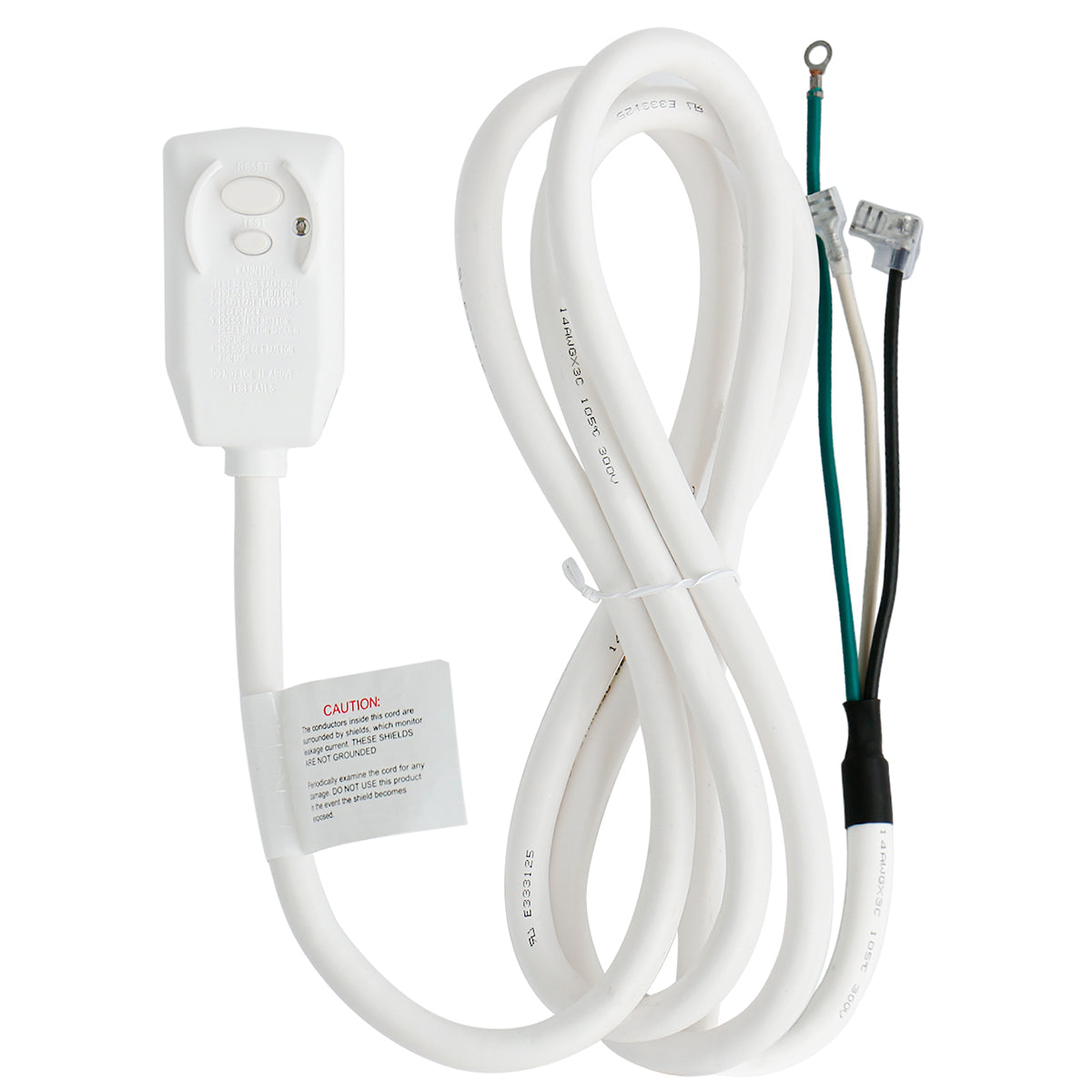 LCDI-Netzkabelstecker für Klimaanlage, UL-zertifiziert, 7 Fuß langer Ersatz für Leckstromerkennungs-Unterbrecher, 120 VAC, 15 Ampere, 14 AWG, 1800 W, 60 Hz, NEMA 5-15P (1 Packung)