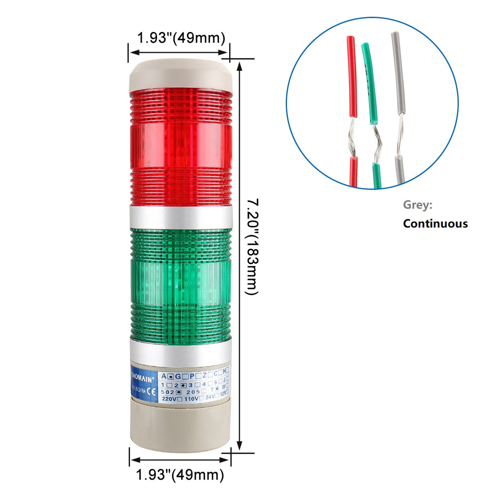 Signal Light Column LED Alarm Round Tower Indicator Continuous Light