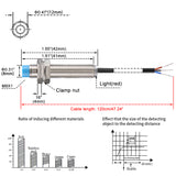 Baomain M8 Non-Embedded Inductive Sensor Switch LJ8A3-2-Z/DX NC DC 10-30V, 2mm Detecting Distance 2 wire