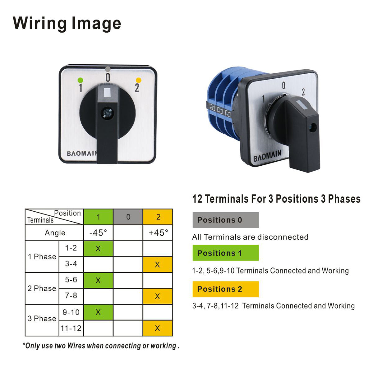 Commutatore Rotativo A Camme Universale LW28-32/B303.3 - 3 Posizioni Momentanee, 660V 32A - 12 Terminali A Vite - Foto 2