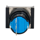 Baomain 16mm Blue Latching/Maintained Push Button Switch Rectangular Cap 12V/24V/110V/220V Blue LED Lamp SPDT 5 Pin Pack of 5