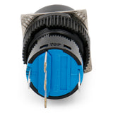 Baomain 16mm Round Momentary Blue Push Button Switch 12V/24V/110V/220V Blue LED Lamp SPDT 5 Pin Pack of 5