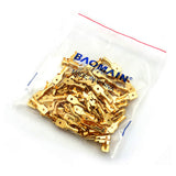 Baomain Male Spade Quick Splice Crimp Terminals 6.3mm Crimp Connector Non Insulated Pack of 100