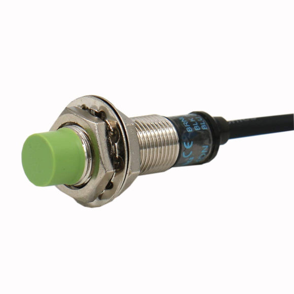 Baomain Inductive Proximity Sensor PR12-2DP Cylindrical Type DC 12-24V PNP NO(Normally Open) 3 Wire CE