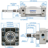 Pneumatic Air Cylinder SC 50 PT 1/4, Bore: 50mm (2 inch) Screwed Piston Rod Dual Action 1 Mpa