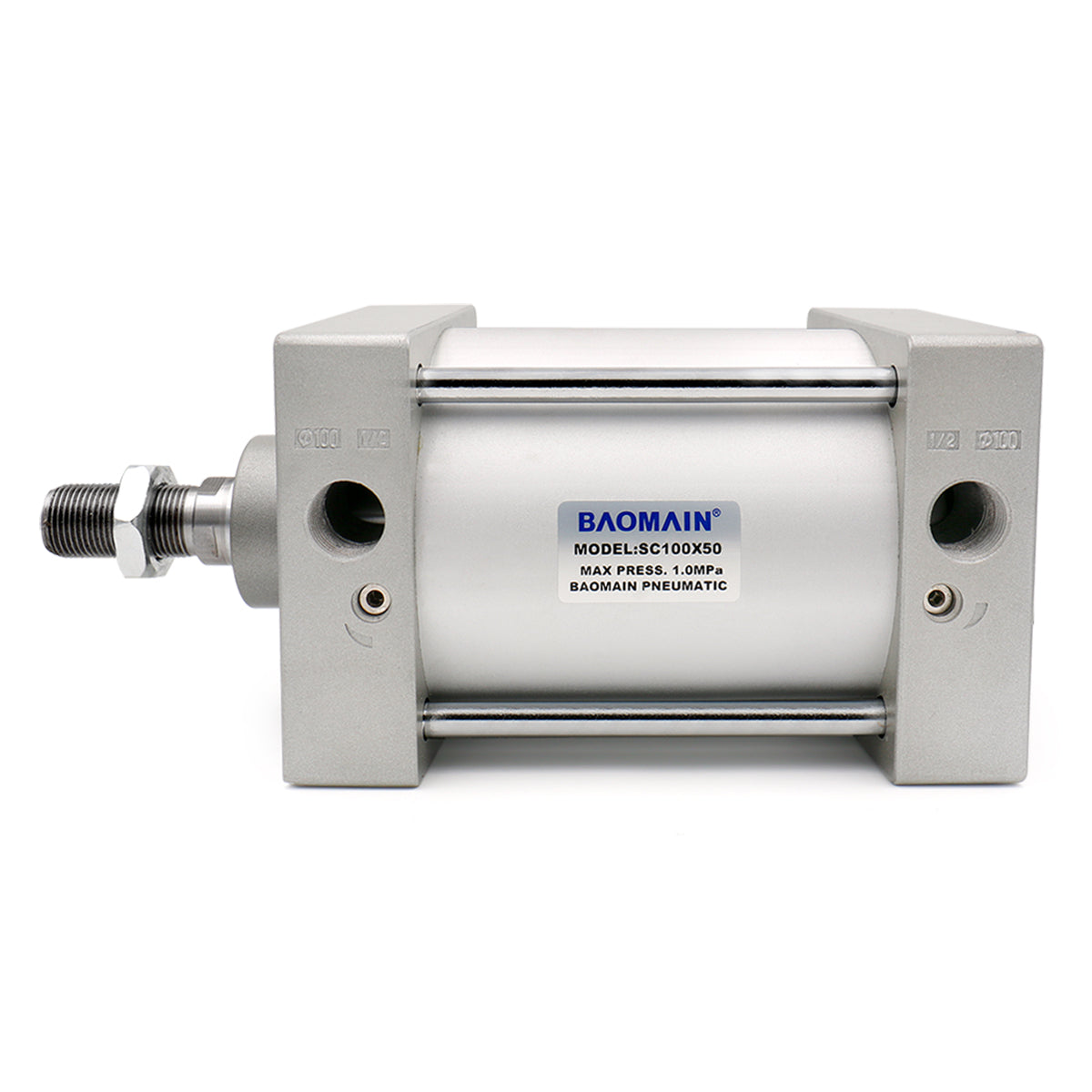 Pneumatic Air Cylinder SC 100 Bore: 4" Series  Port Size: PT1/2 Screwed Piston Rod Dual Action - BAOMAIN