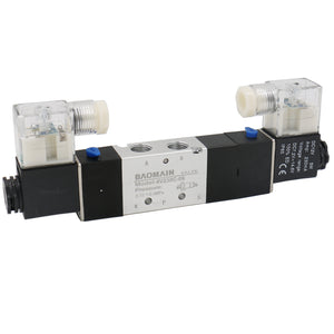 Pneumatic Solenoid Air Valve 4V230C-08 12V/24V/110V/220V 5 Way 3 Position PT1/4" Internally Piloted Acting Type Double Electrical Control Midst Closed