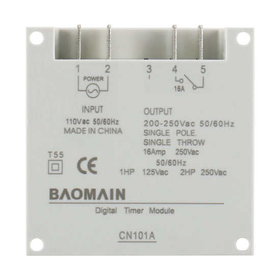 Baomain CN101A Programmable Timer – 12V/24V/110V/220V, 16A SPST LCD ...