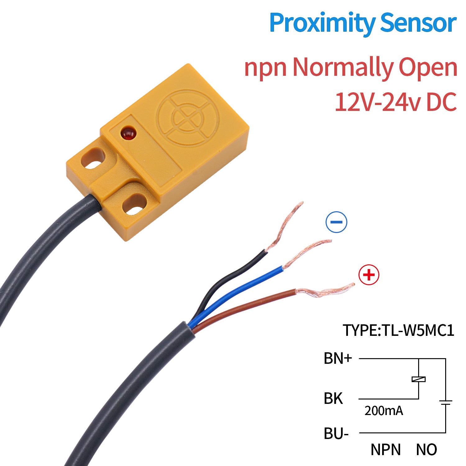 Experiment precedent nicotine Baomain Inductive Proximity Sensor Switch TL-W5MC1 5mm NPN NO DC12-24V –  BAOMAIN