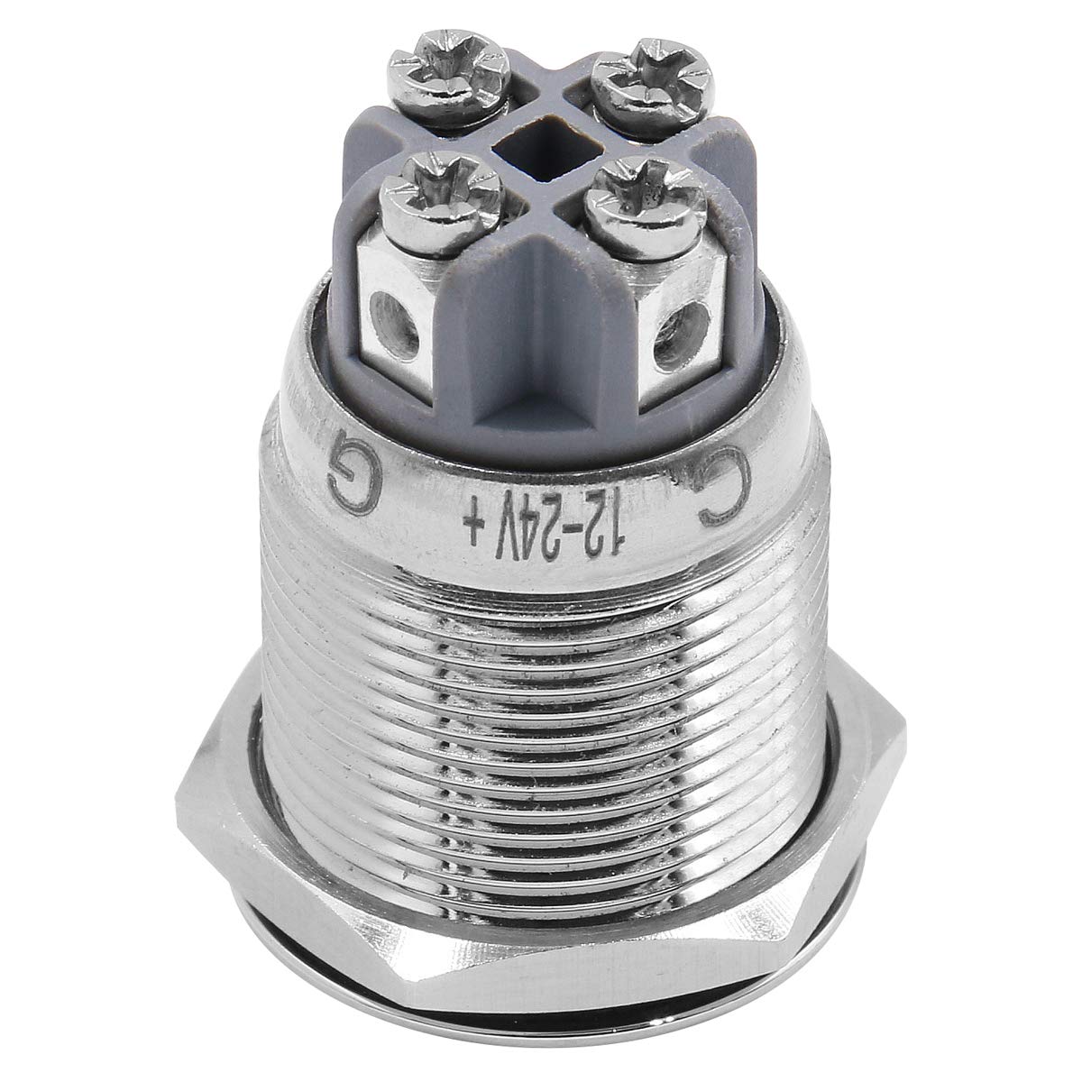 Baomain 19mm Stainless Steel LED RGB Indicator Lights Pilot Light 12V ...