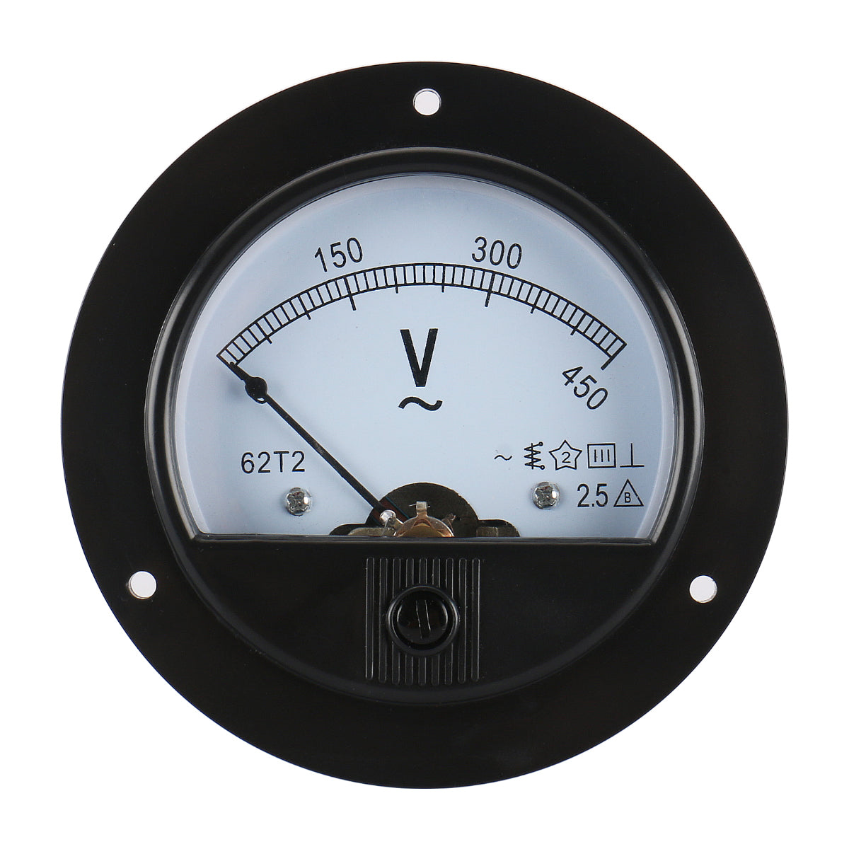 Baomain rundes analoges Voltmeter 62T2 AC 0-10 V/20 V/30 V/50 V/100 V/150 V/200 V/300 V/450 V/500 V Spannungsmesser Klasse 2,5 CE-gelistet
