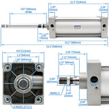 Pneumatic Air Cylinder SC 100 Bore: 4" Series  Port Size: PT1/2 Screwed Piston Rod Dual Action