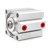Baomain Compact Thin Pneumatic Air Cylinder SDA-63 Series 63mm Bore Double Action PT1/4 Port with Fittings Pack of 2