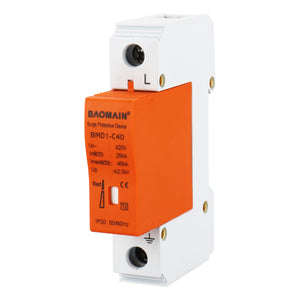 Baomain Surge Protection Breaker Device Arrester 1P/1P+N/2P+N/3P+N BSD1-C40 Arrester White 1P+N 40KA 420V