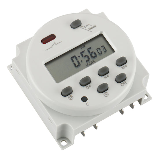 Baomain CN101A Programmable Timer – 12V/24V/110V/220V, 16A SPST LCD ...