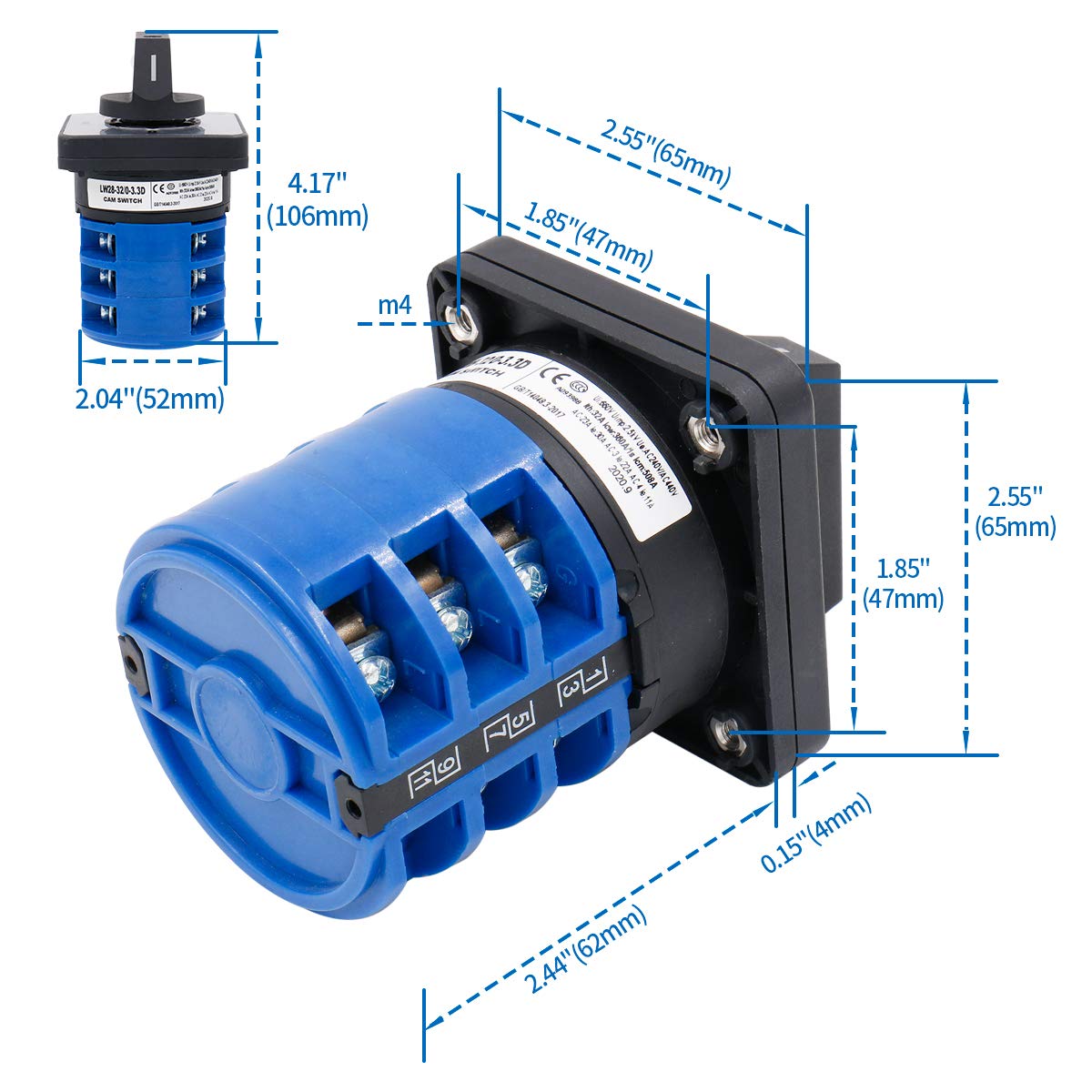 Universal Rotary Changeover Switch with Master Switch Exterior Box 660V ...