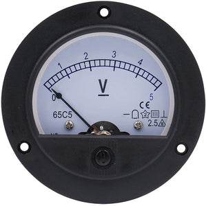 Baomain 65C5 Analogue Panel Meter Volt Voltage Gauge Analog Voltmeter DC 0-5 V