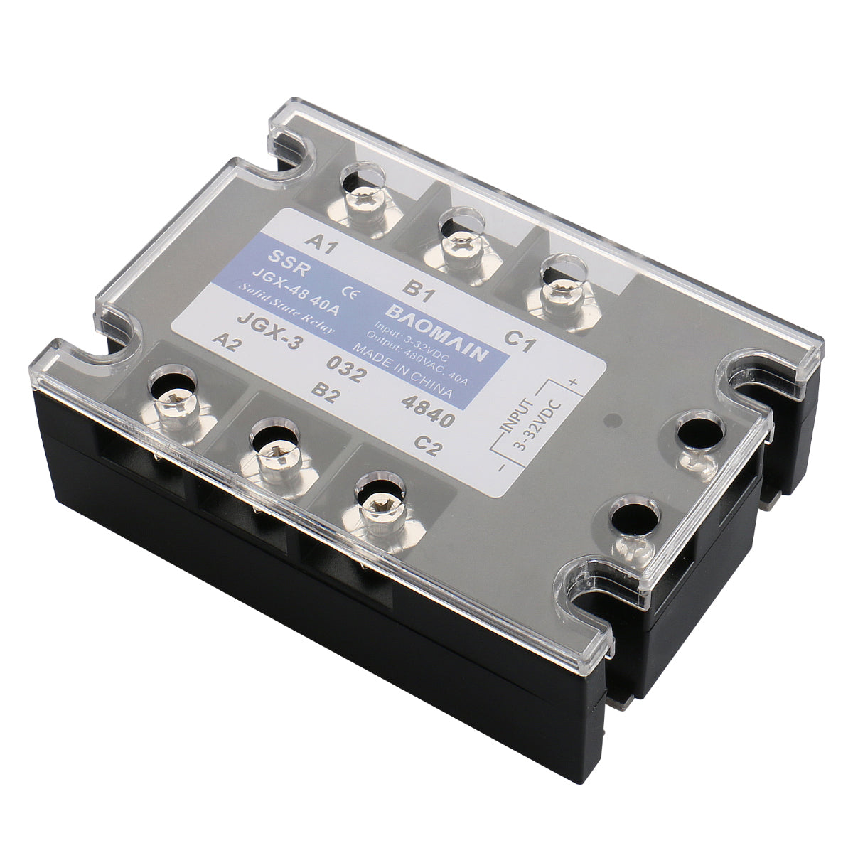 Relais électrique monophasé à semi-conducteurs JGX-1 D4825 25A 480V DC Relais électrique monophasé à semi-conducteurs JGX-1 D4825 25A 480V DC